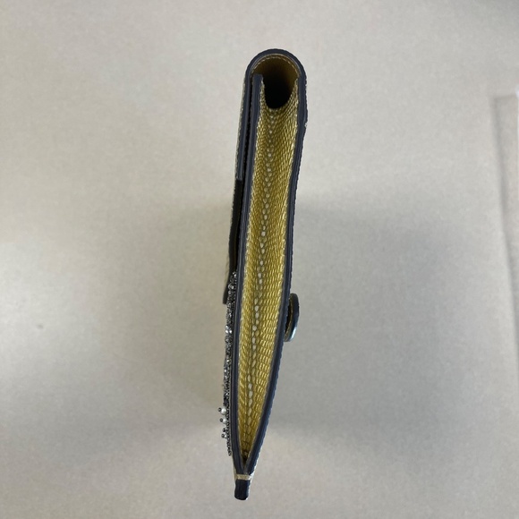 Gucci Gold Laminated Lizard Clutch w/ Crystal Dragonfly Embellishments-Preloved - Picture 9 of 14